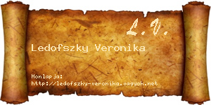 Ledofszky Veronika névjegykártya